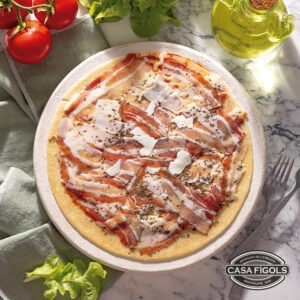Pizza ventresca i formatge cabra